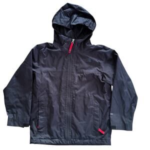 The North Face Kids DryVent Rain Jacket Waterproof Shell Black Red Size S 7/8